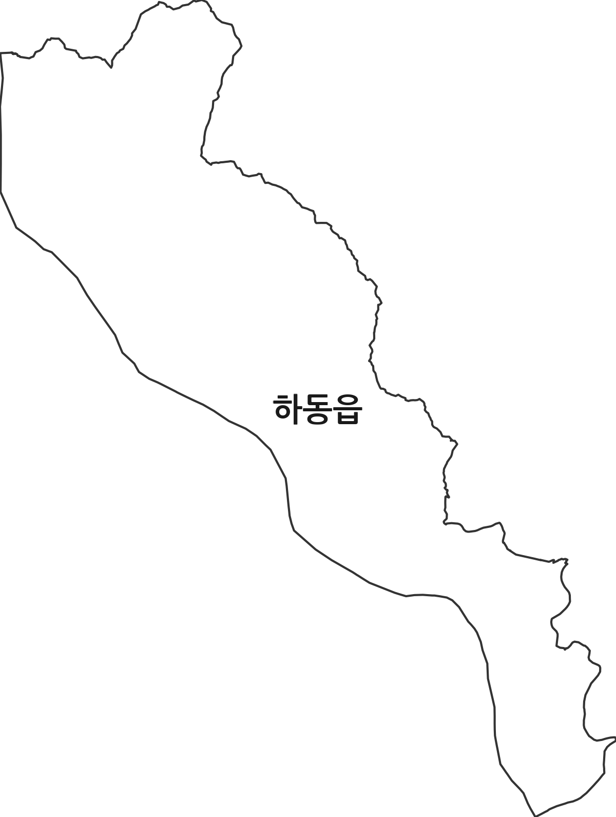 경상남도 하동군 하동읍 법정동 행정구역 경계 지도