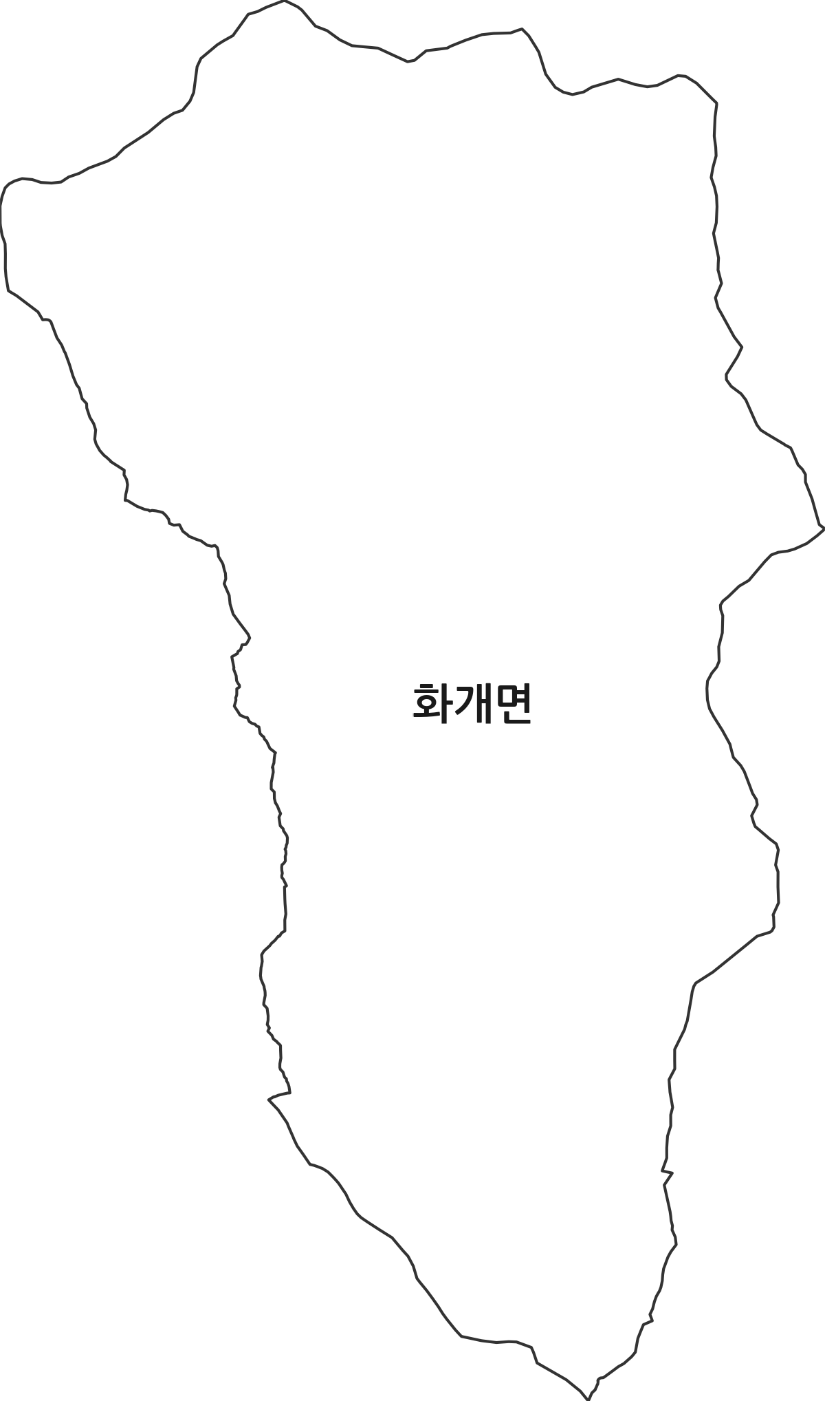 경상남도 하동군 화개면 법정동 행정구역 경계 지도