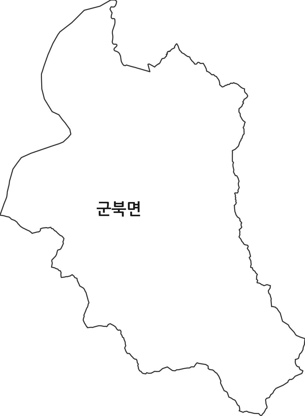 경상남도 함안군 군북면 행정동 행정구역 경계 지도