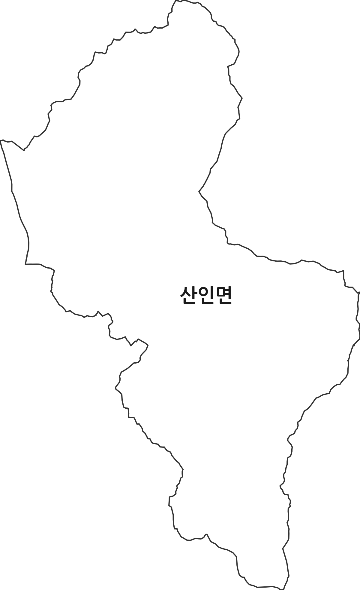경상남도 함안군 산인면 행정동 행정구역 경계 지도