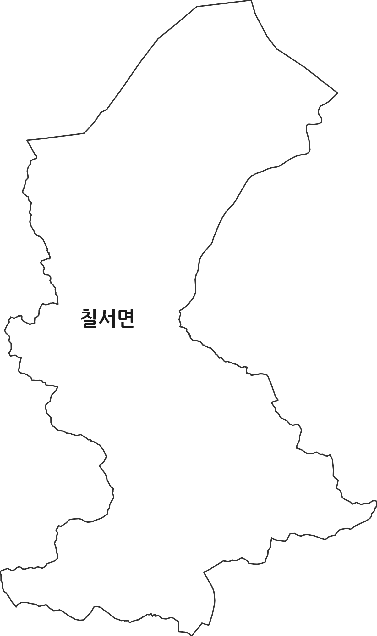 경상남도 함안군 칠서면 행정동 행정구역 경계 지도