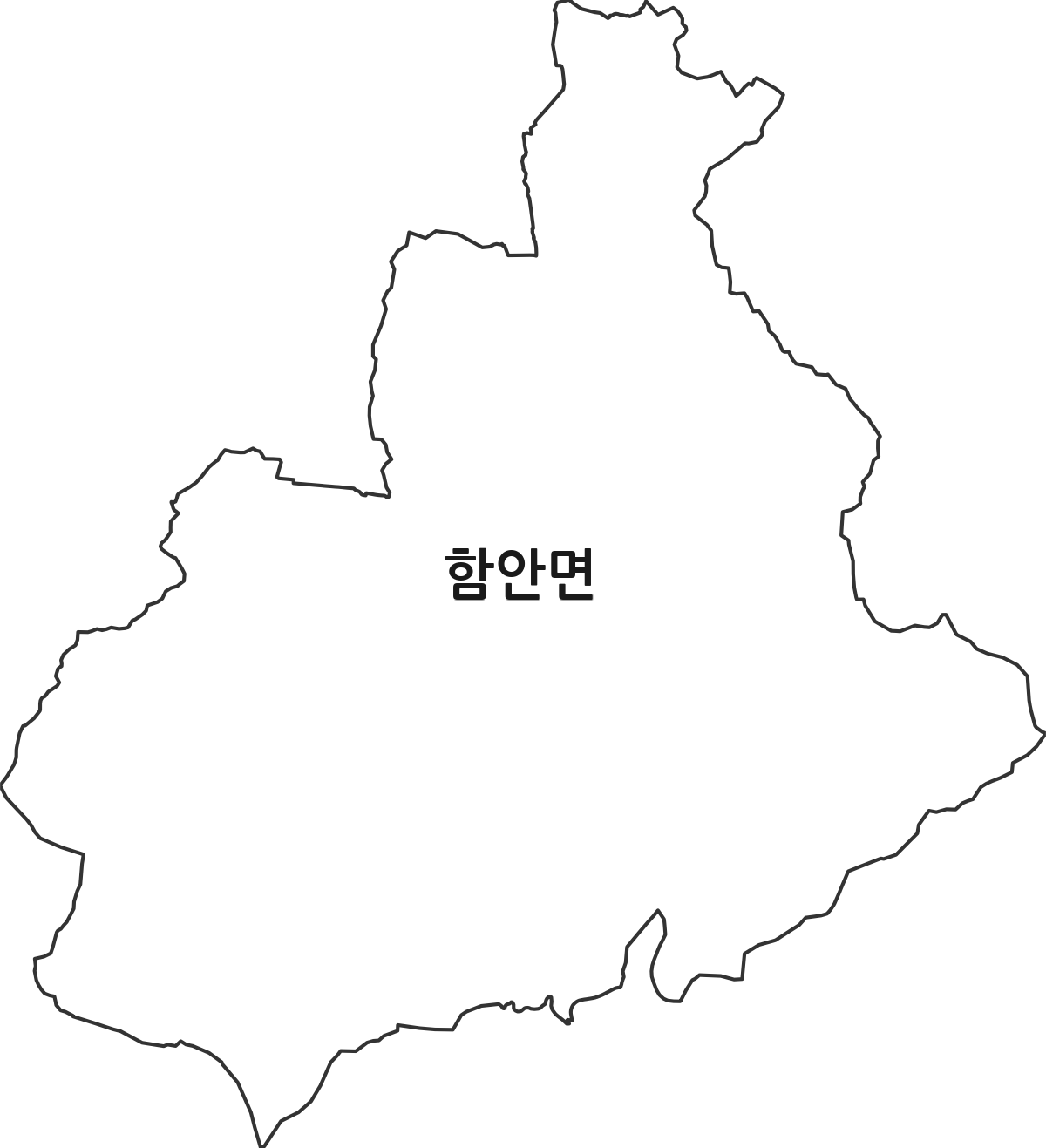 경상남도 함안군 함안면 행정동 행정구역 경계 지도