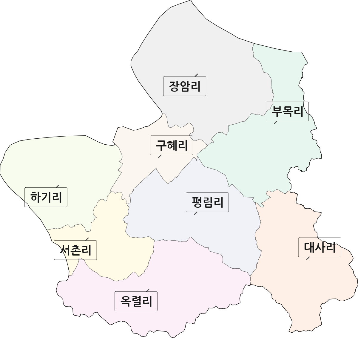 경상남도 함안군 대산면 법정동 리 구분 행정구역 경계 지도