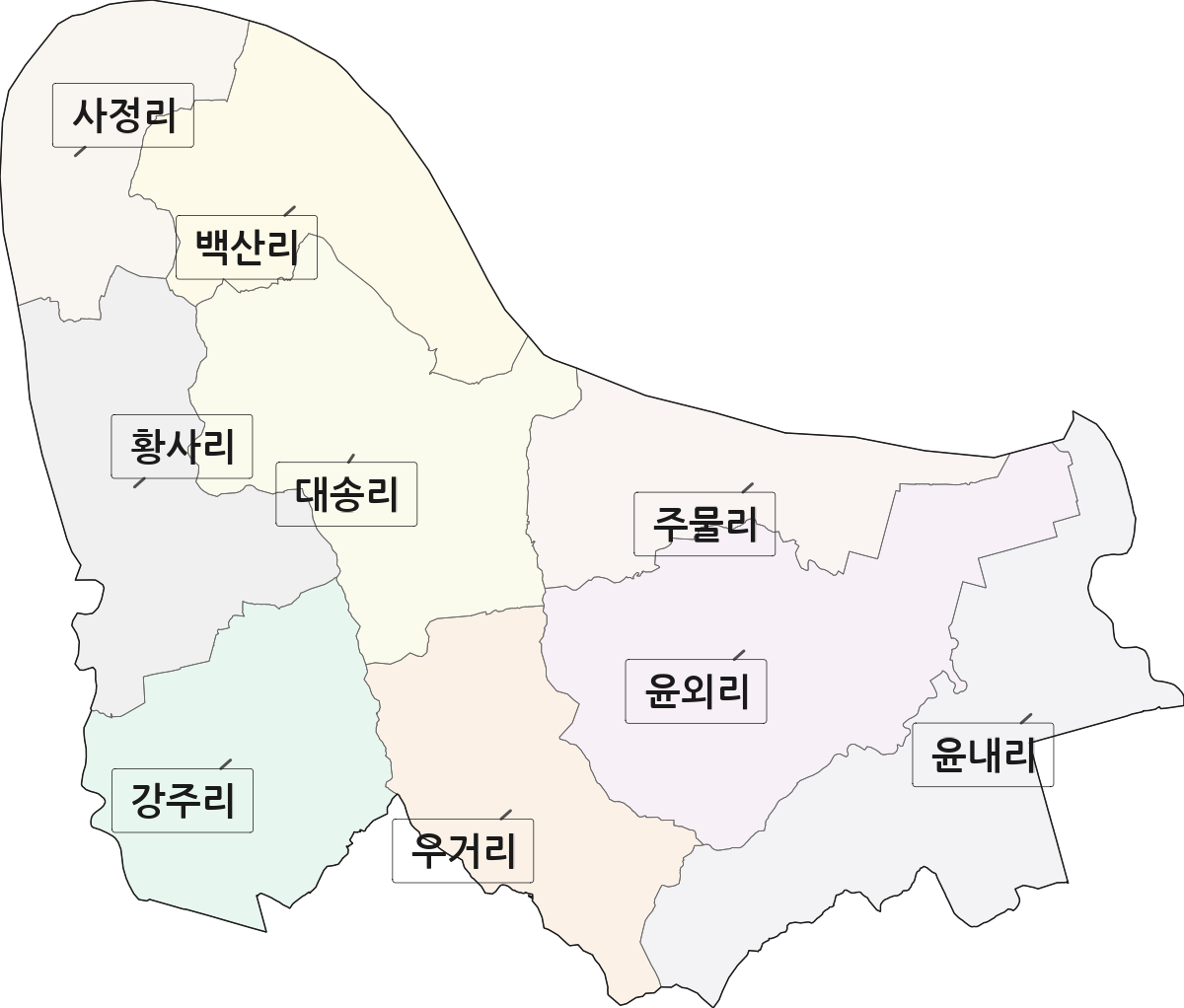 경상남도 함안군 법수면 법정동 리 구분 행정구역 경계 지도