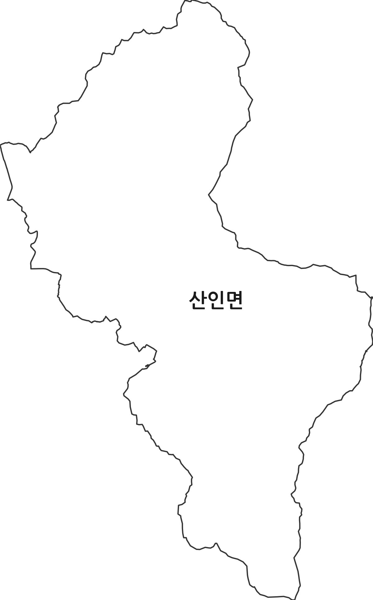 경상남도 함안군 산인면 법정동 행정구역 경계 지도