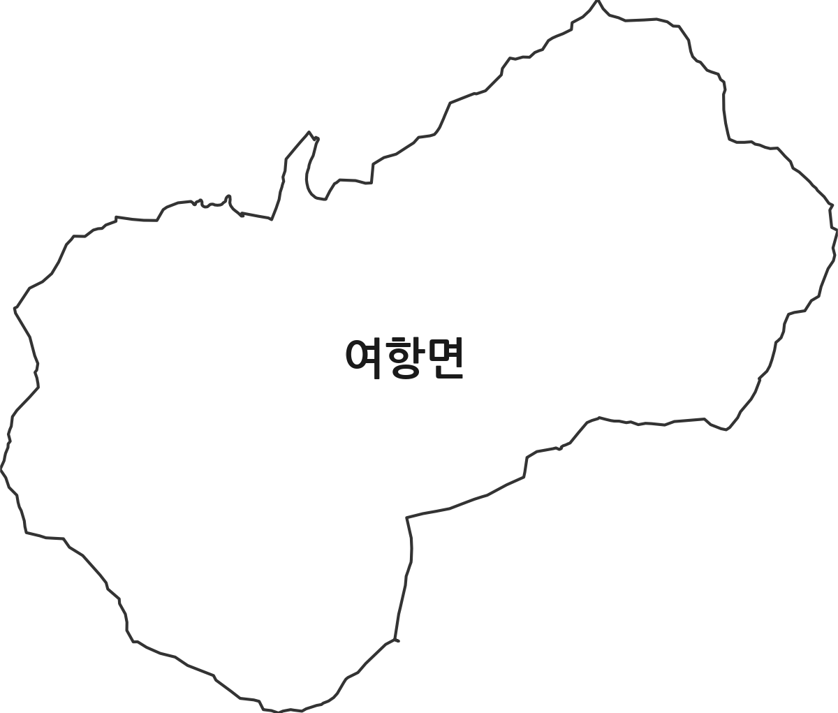 경상남도 함안군 여항면 법정동 행정구역 경계 지도