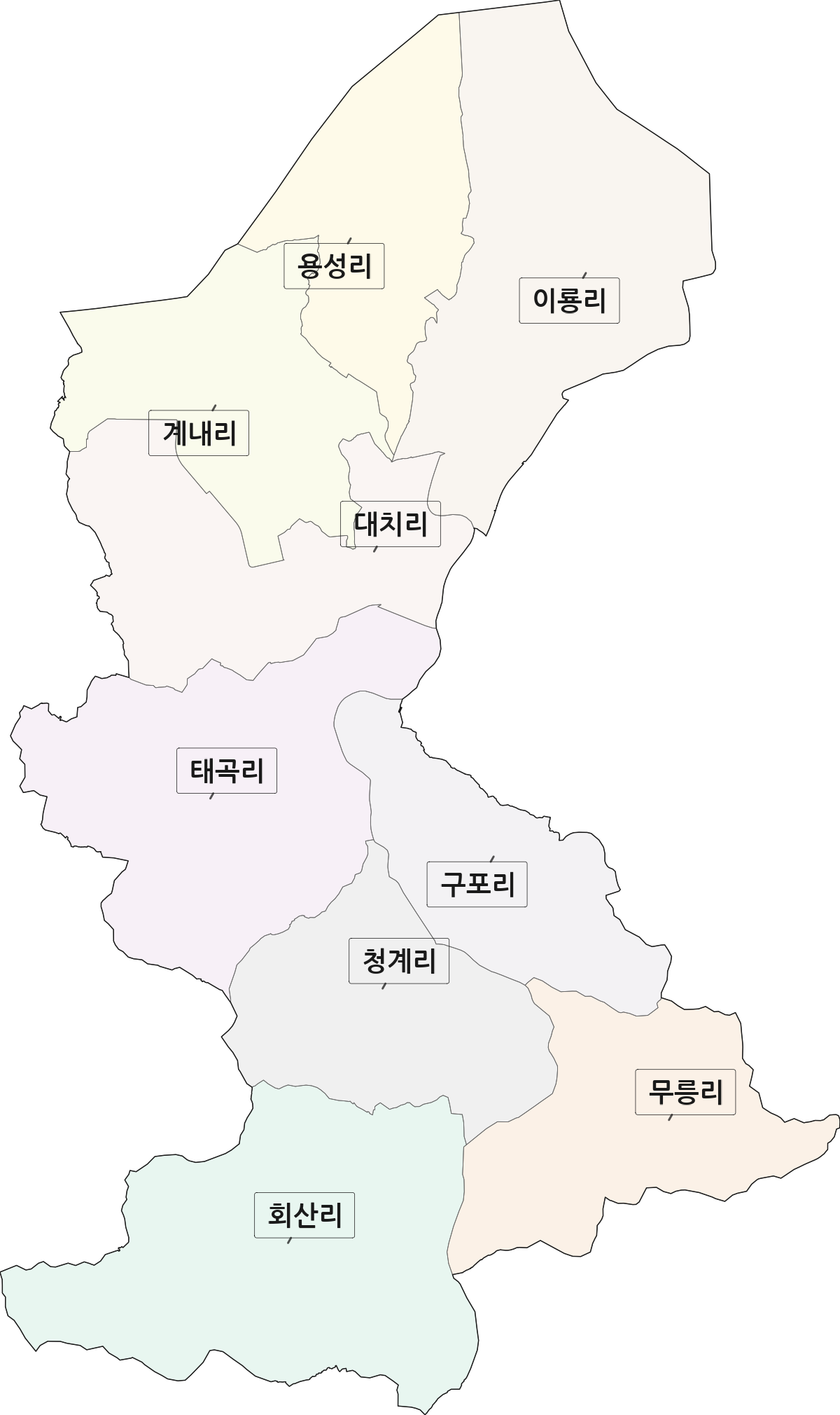 경상남도 함안군 칠서면 법정동 리 구분 행정구역 경계 지도
