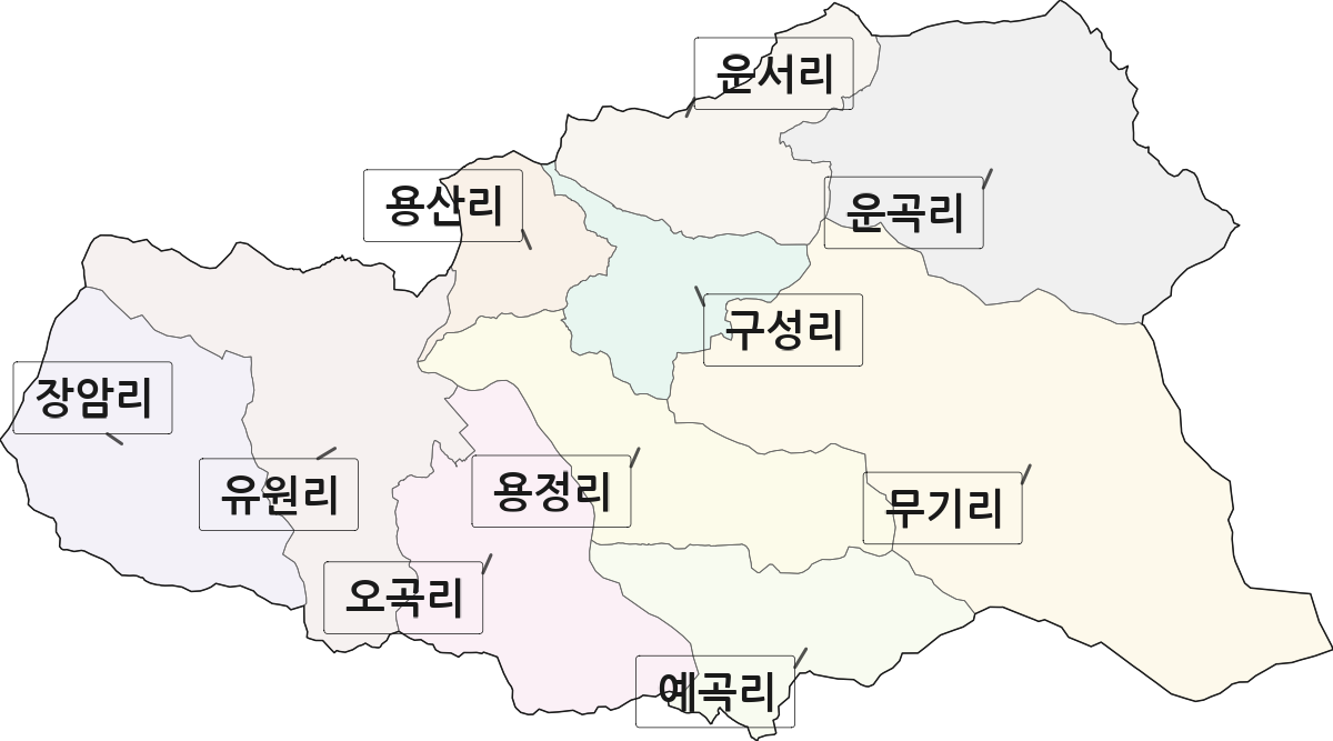 경상남도 함안군 칠원읍 법정동 리 구분 행정구역 경계 지도