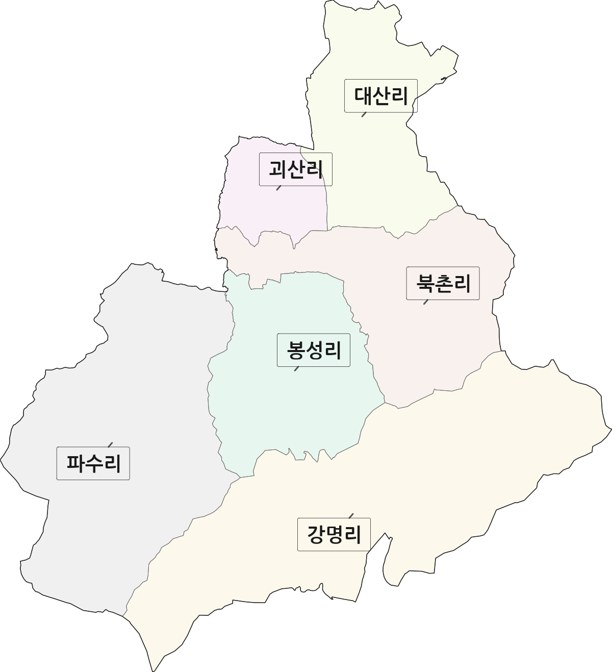 경상남도 함안군 함안면 법정동 리 구분 행정구역 경계 지도