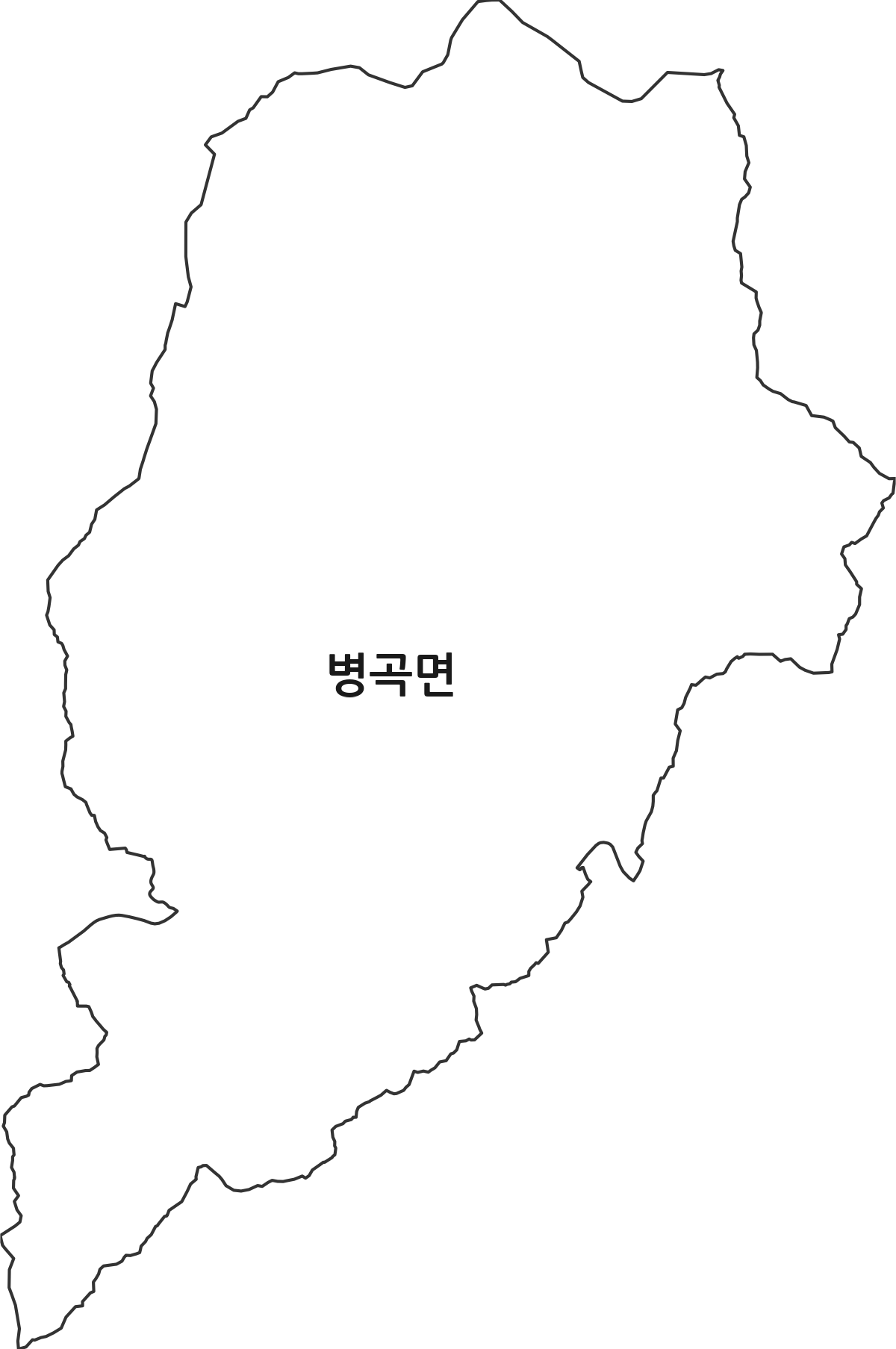 경상남도 함양군 병곡면 행정동 행정구역 경계 지도