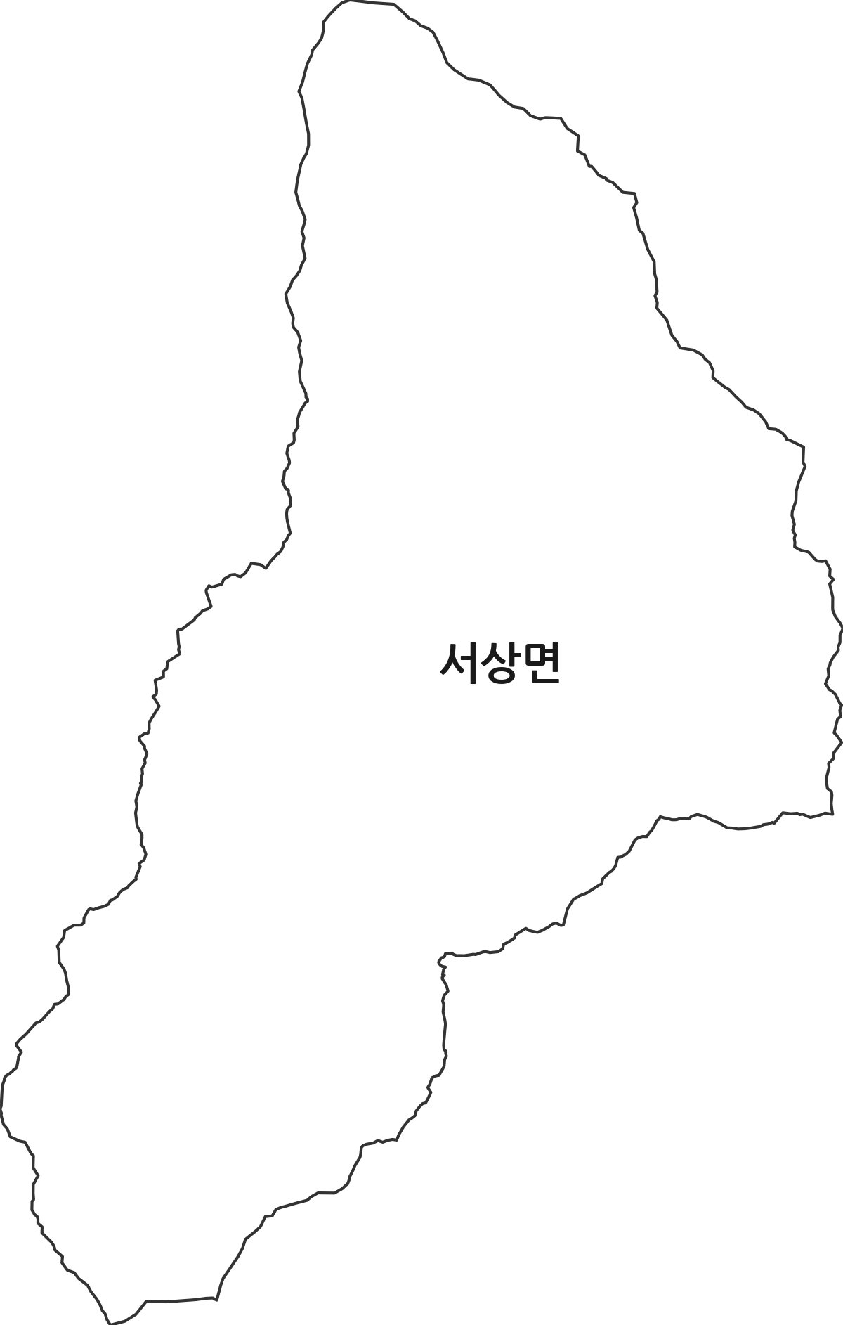 경상남도 함양군 서상면 행정동 행정구역 경계 지도