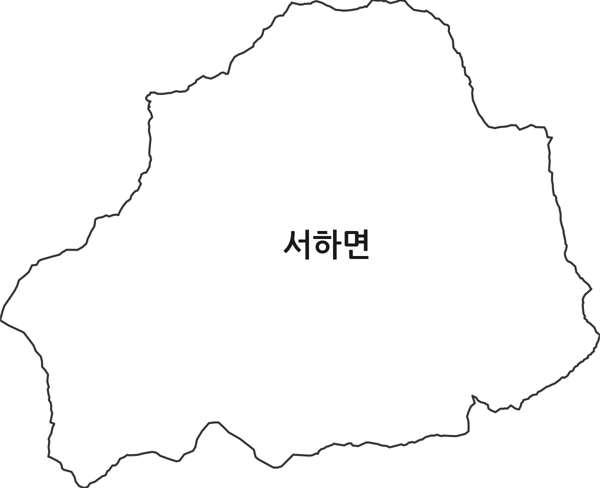 경상남도 함양군 서하면 행정동 행정구역 경계 지도