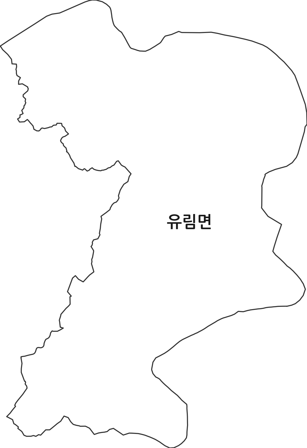 경상남도 함양군 유림면 행정동 행정구역 경계 지도