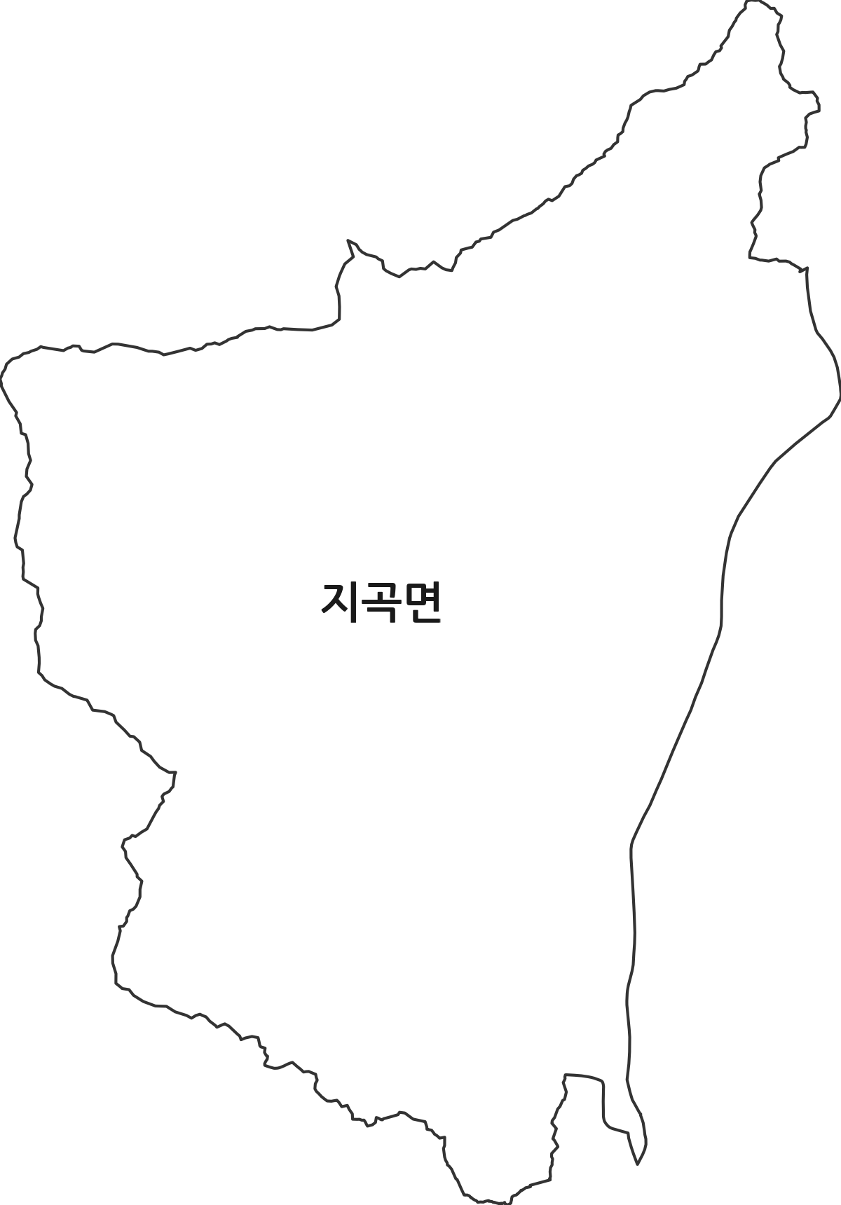 경상남도 함양군 지곡면 행정동 행정구역 경계 지도