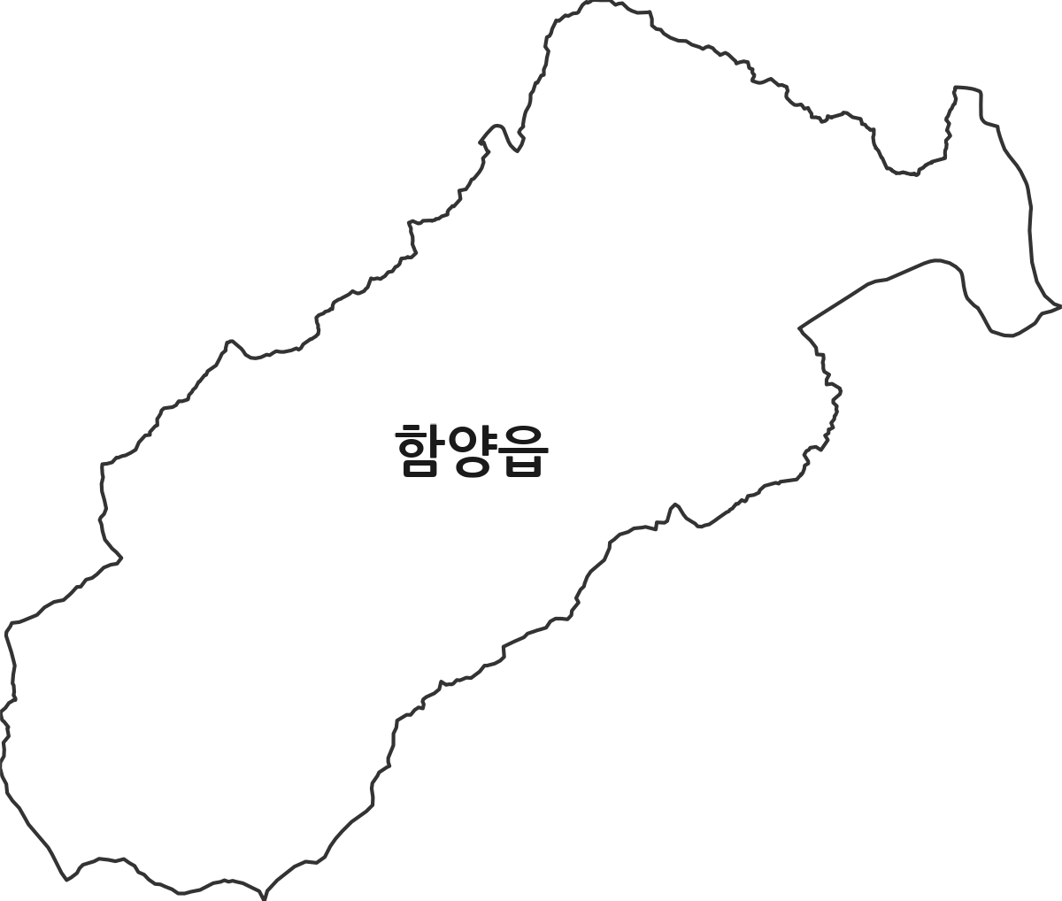 경상남도 함양군 함양읍 행정동 행정구역 경계 지도