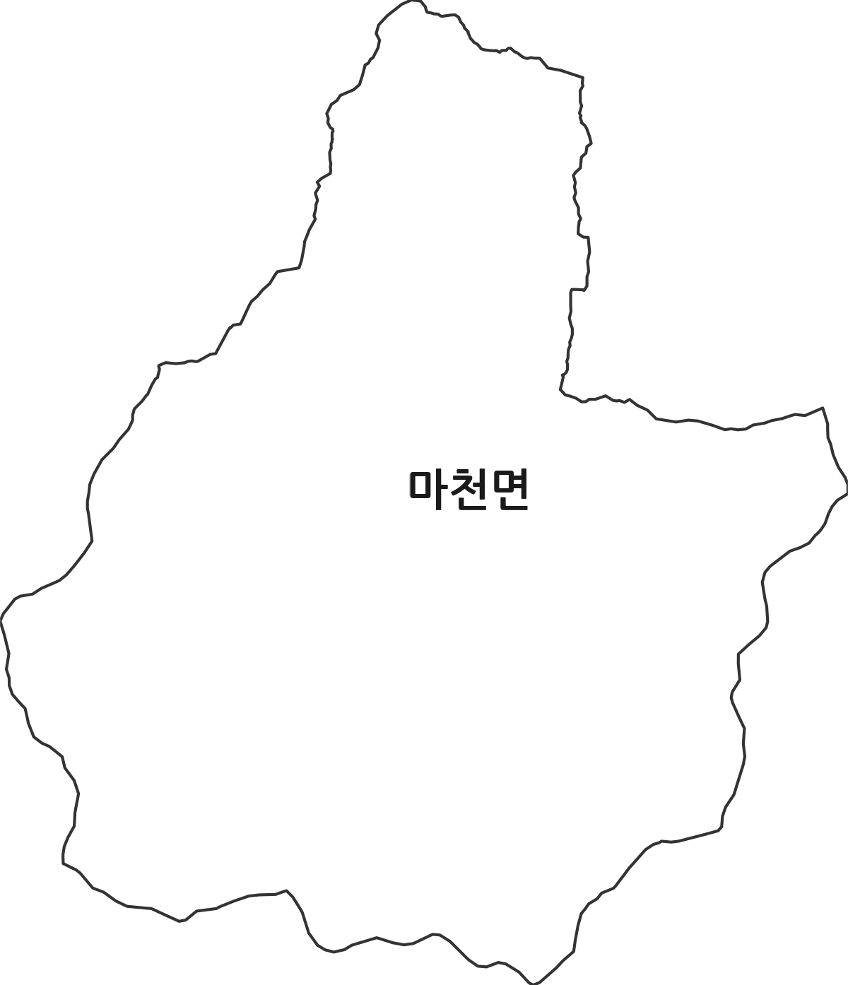 경상남도 함양군 마천면 법정동 행정구역 경계 지도