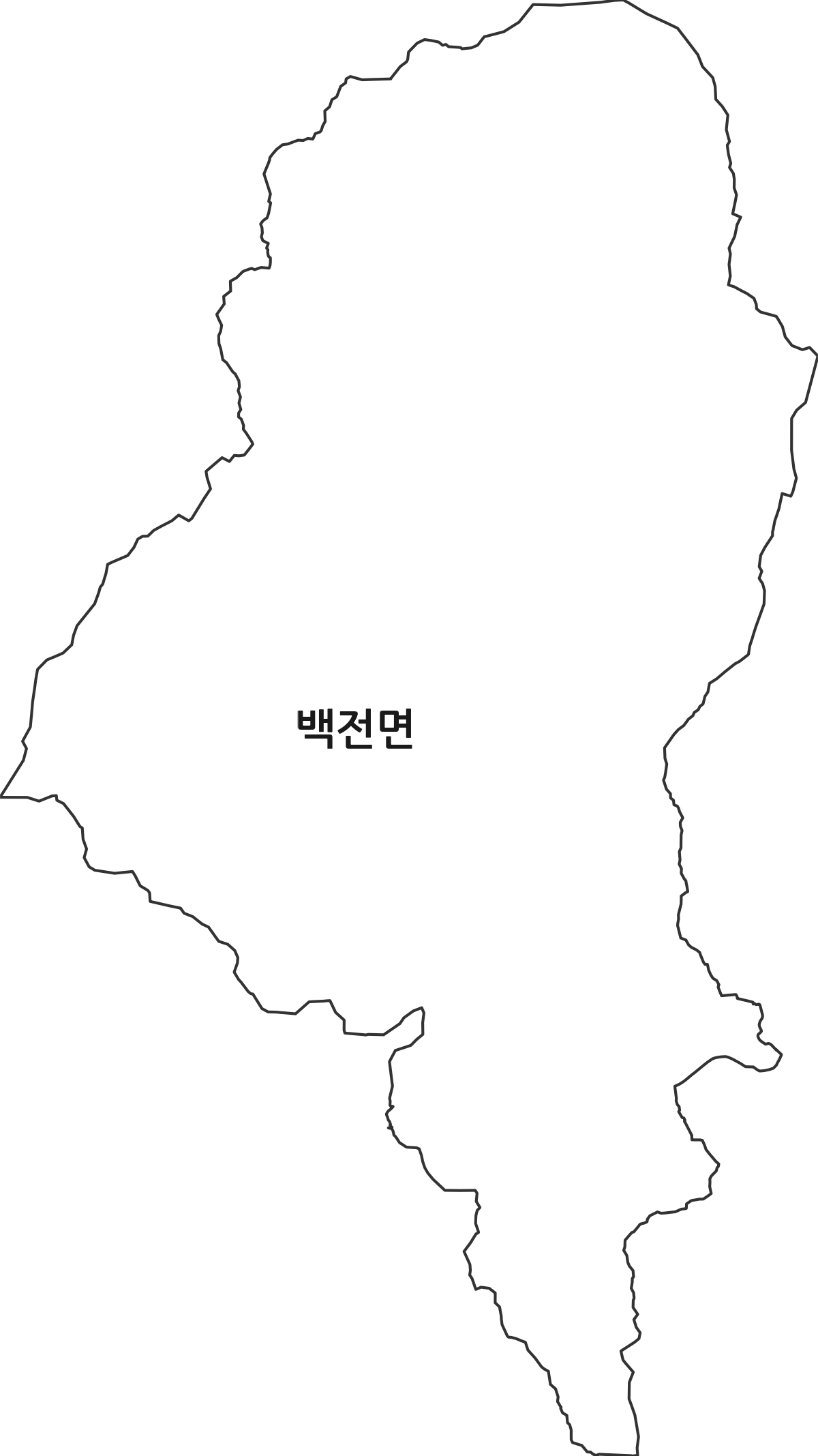 경상남도 함양군 백전면 법정동 행정구역 경계 지도