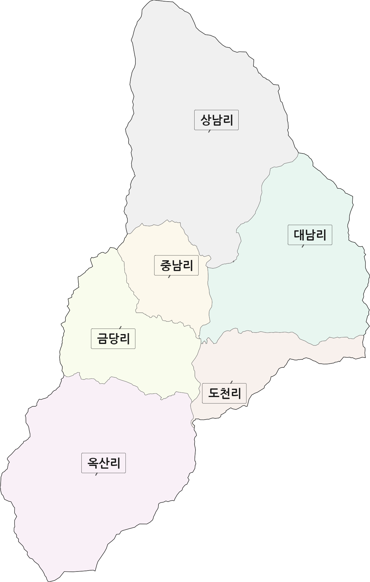 경상남도 함양군 서상면 법정동 리 구분 행정구역 경계 지도