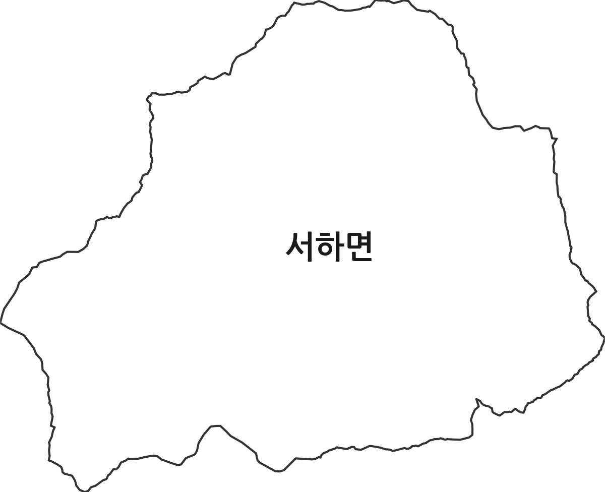 경상남도 함양군 서하면 법정동 행정구역 경계 지도