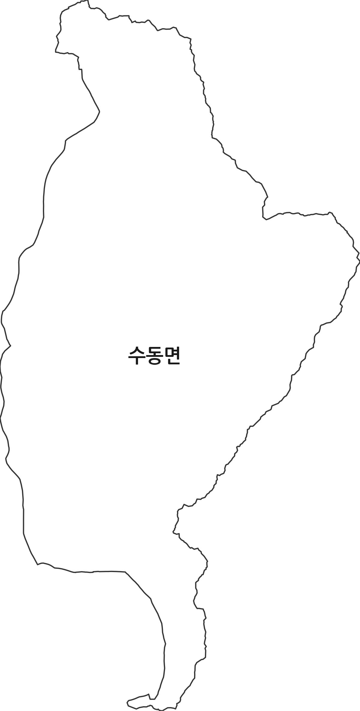 경상남도 함양군 수동면 법정동 행정구역 경계 지도