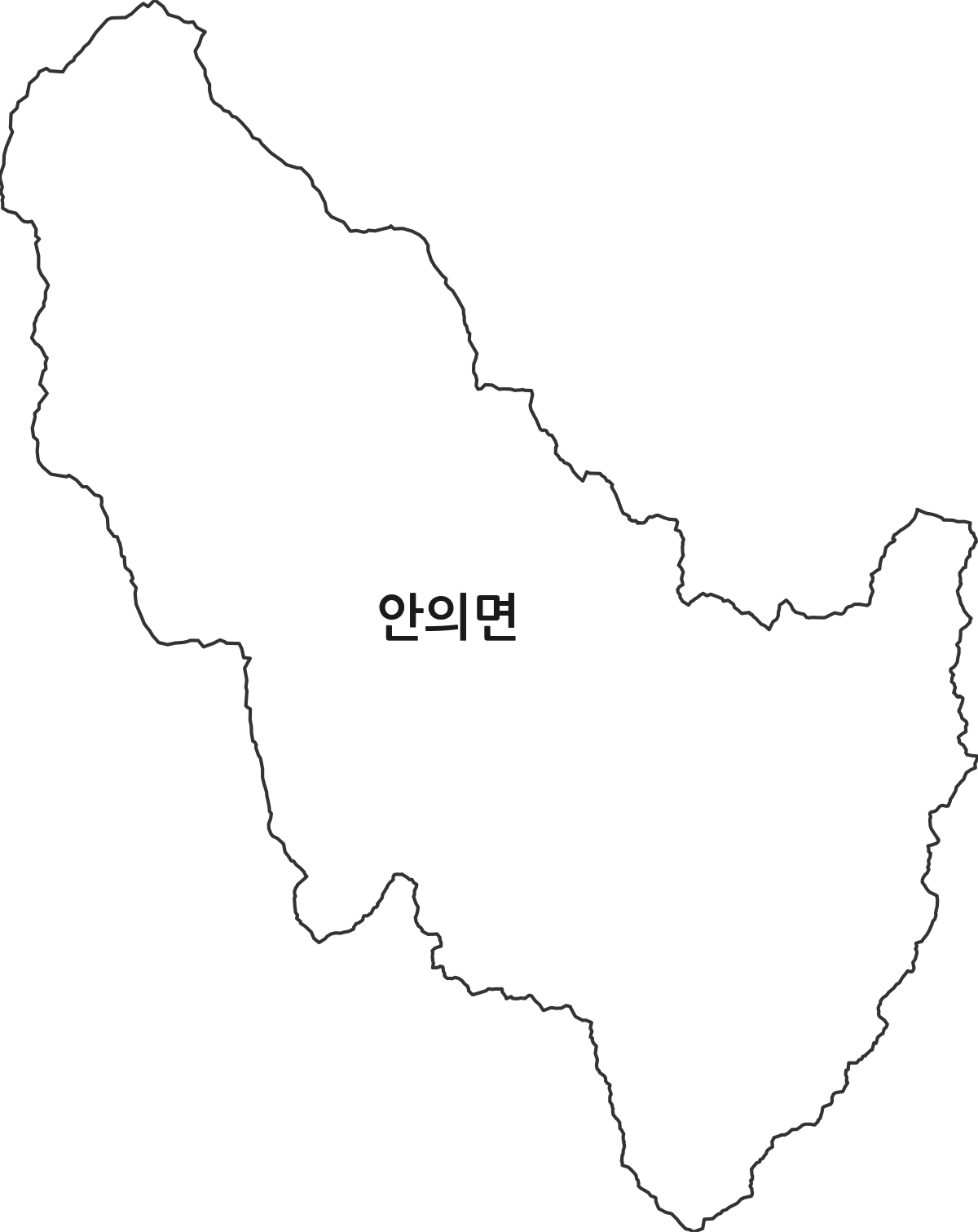 경상남도 함양군 안의면 법정동 행정구역 경계 지도