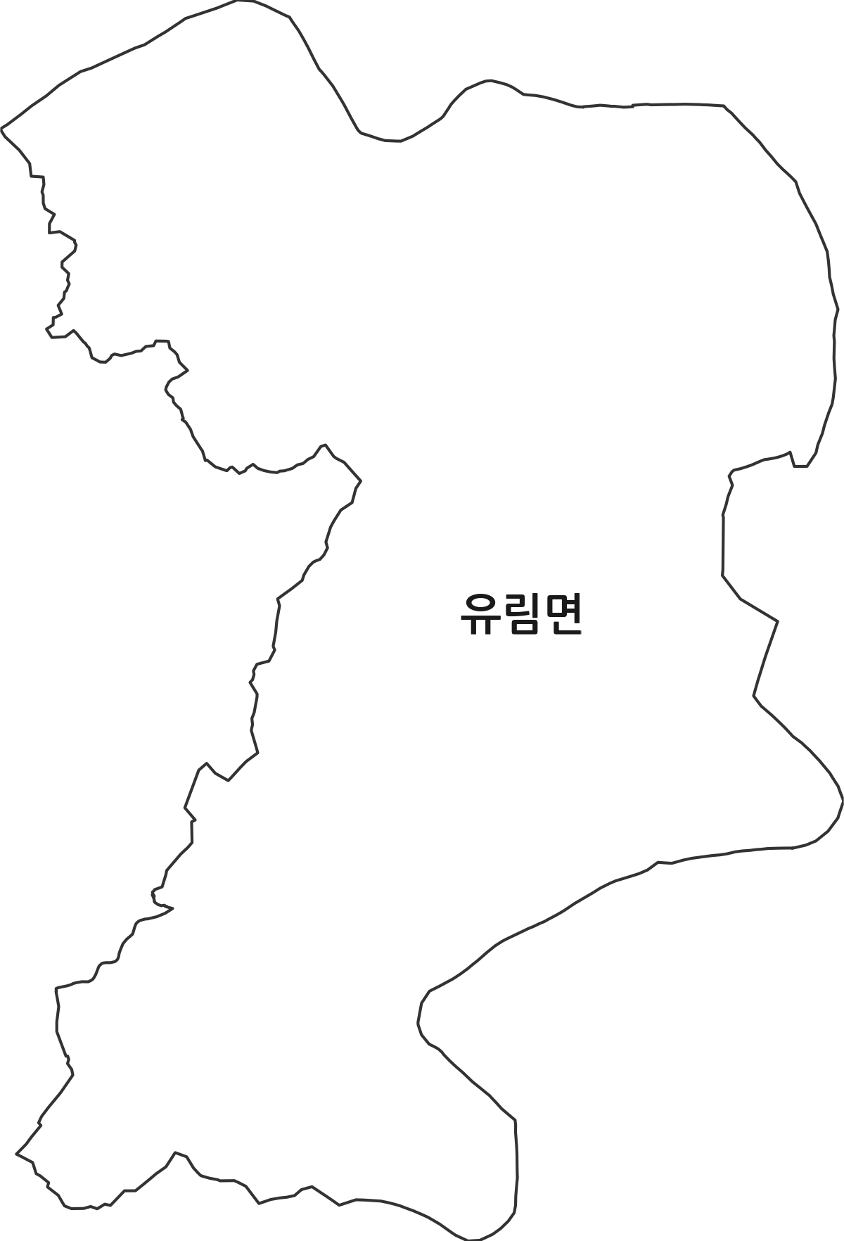 경상남도 함양군 유림면 법정동 행정구역 경계 지도