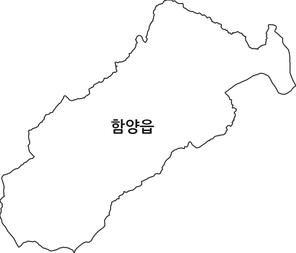 경상남도 함양군 함양읍 법정동 행정구역 경계 지도