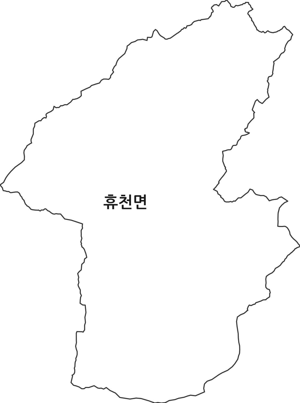 경상남도 함양군 휴천면 법정동 행정구역 경계 지도
