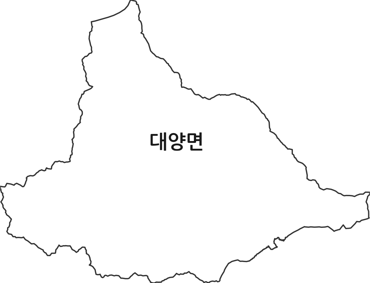 경상남도 합천군 대양면 행정동 행정구역 경계 지도