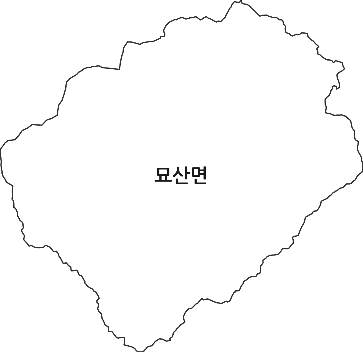 경상남도 합천군 묘산면 행정동 행정구역 경계 지도