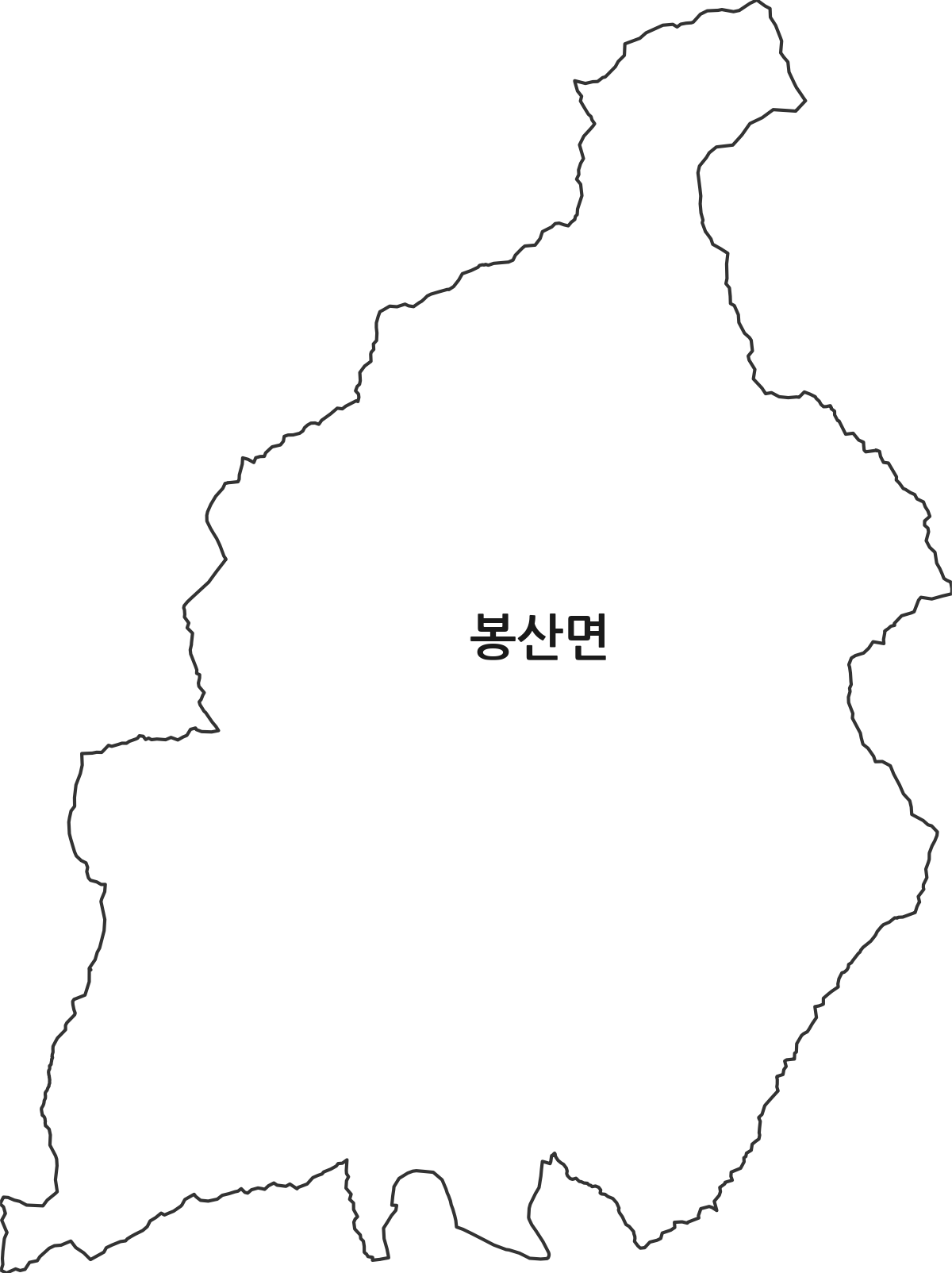 경상남도 합천군 봉산면 행정동 행정구역 경계 지도