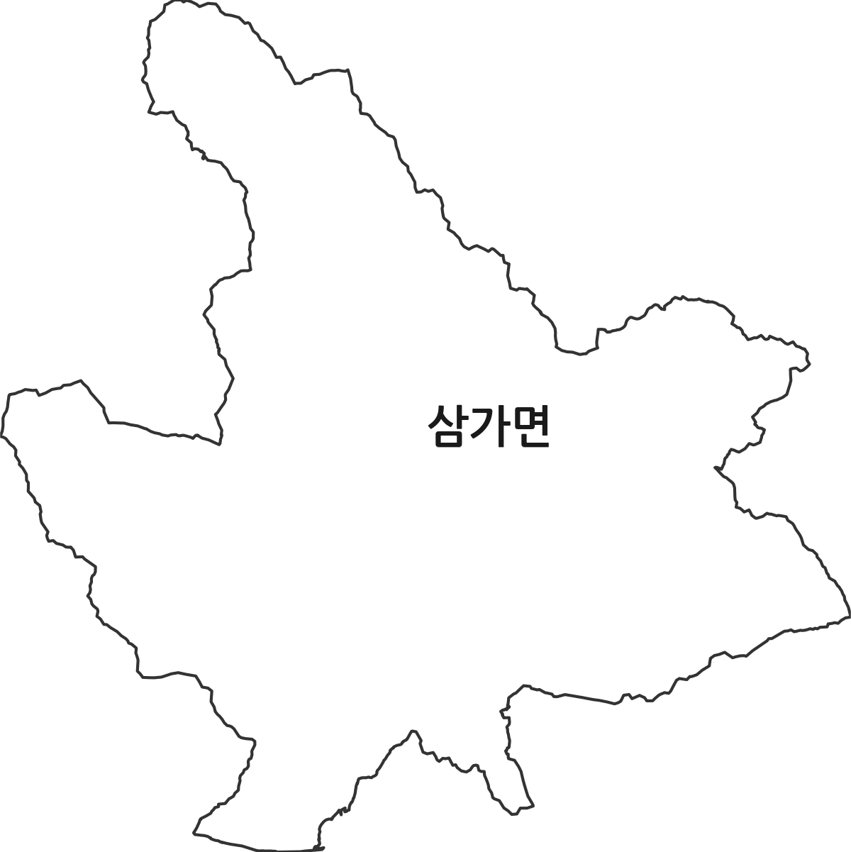경상남도 합천군 삼가면 행정동 행정구역 경계 지도