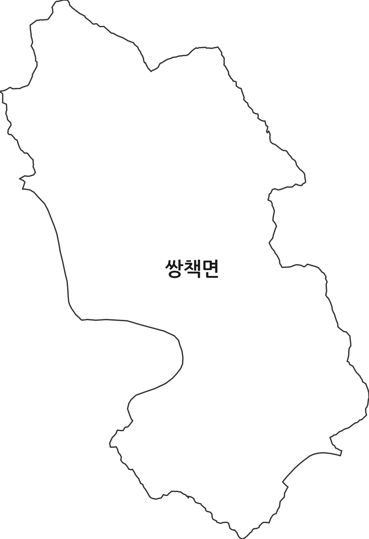경상남도 합천군 쌍책면 행정동 행정구역 경계 지도