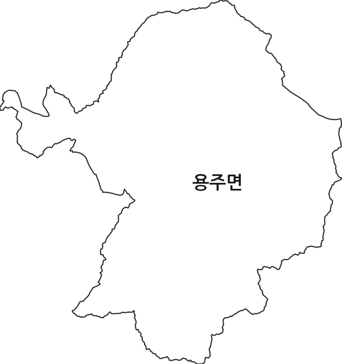 경상남도 합천군 용주면 행정동 행정구역 경계 지도