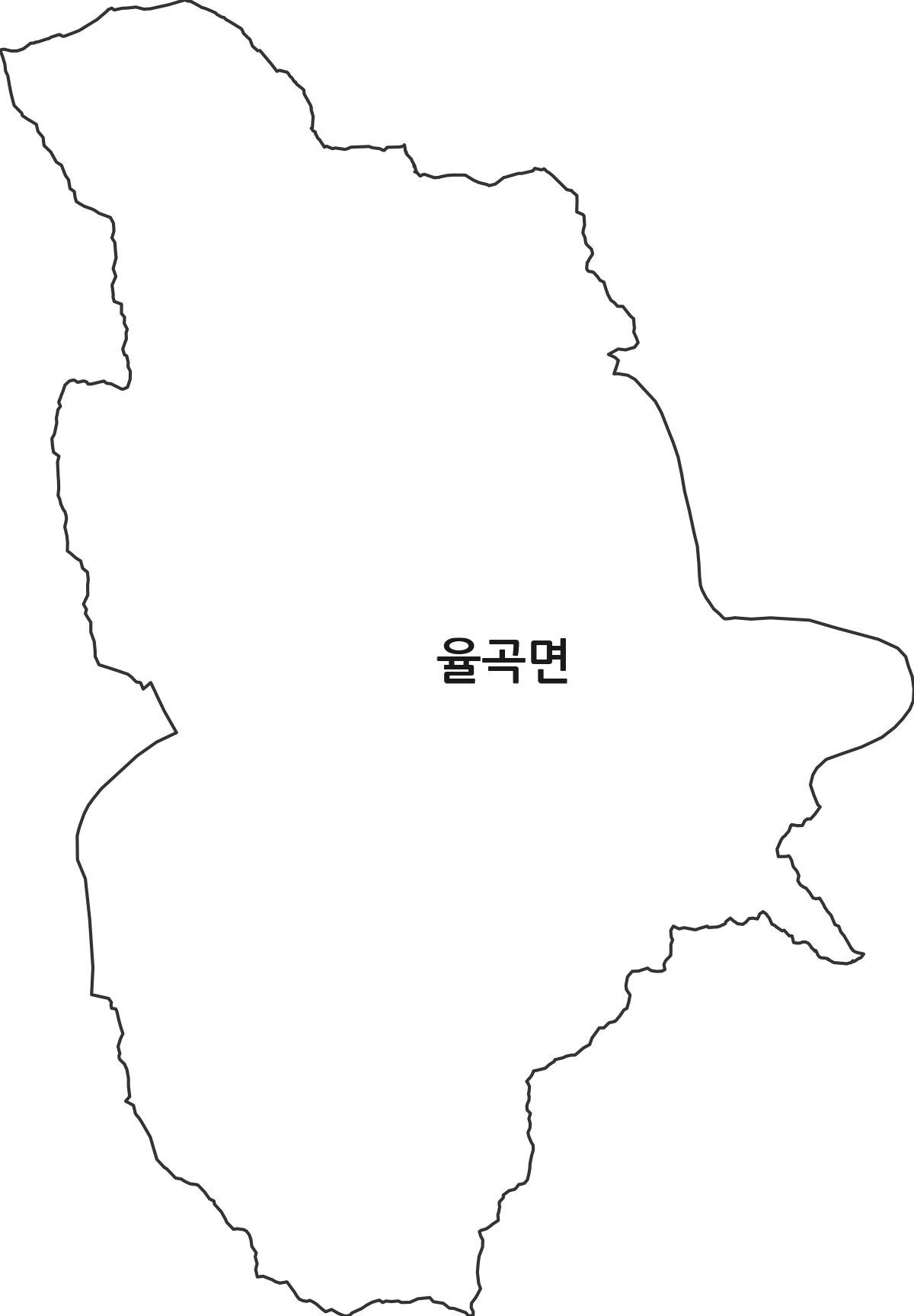 경상남도 합천군 율곡면 행정동 행정구역 경계 지도