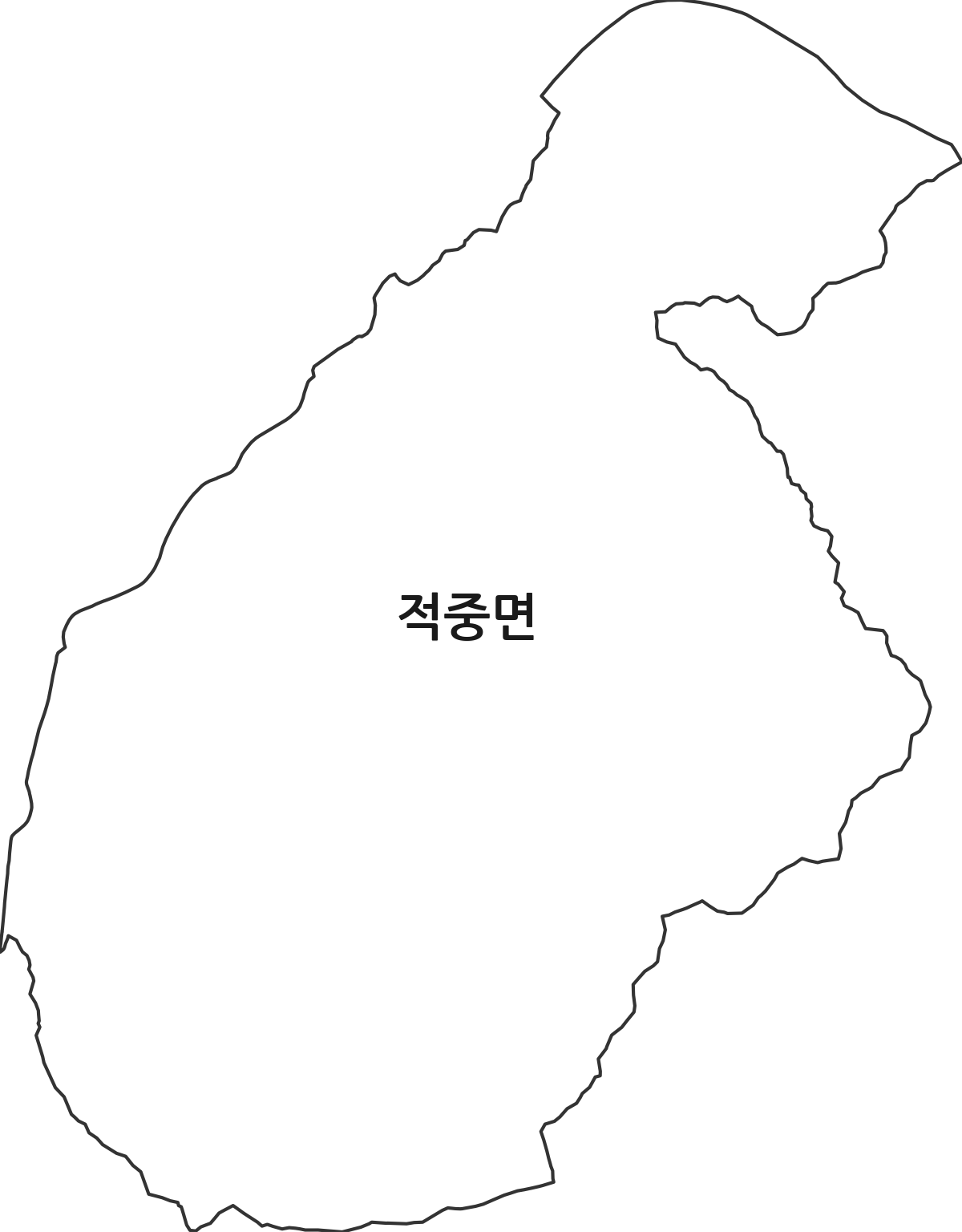 경상남도 합천군 적중면 행정동 행정구역 경계 지도