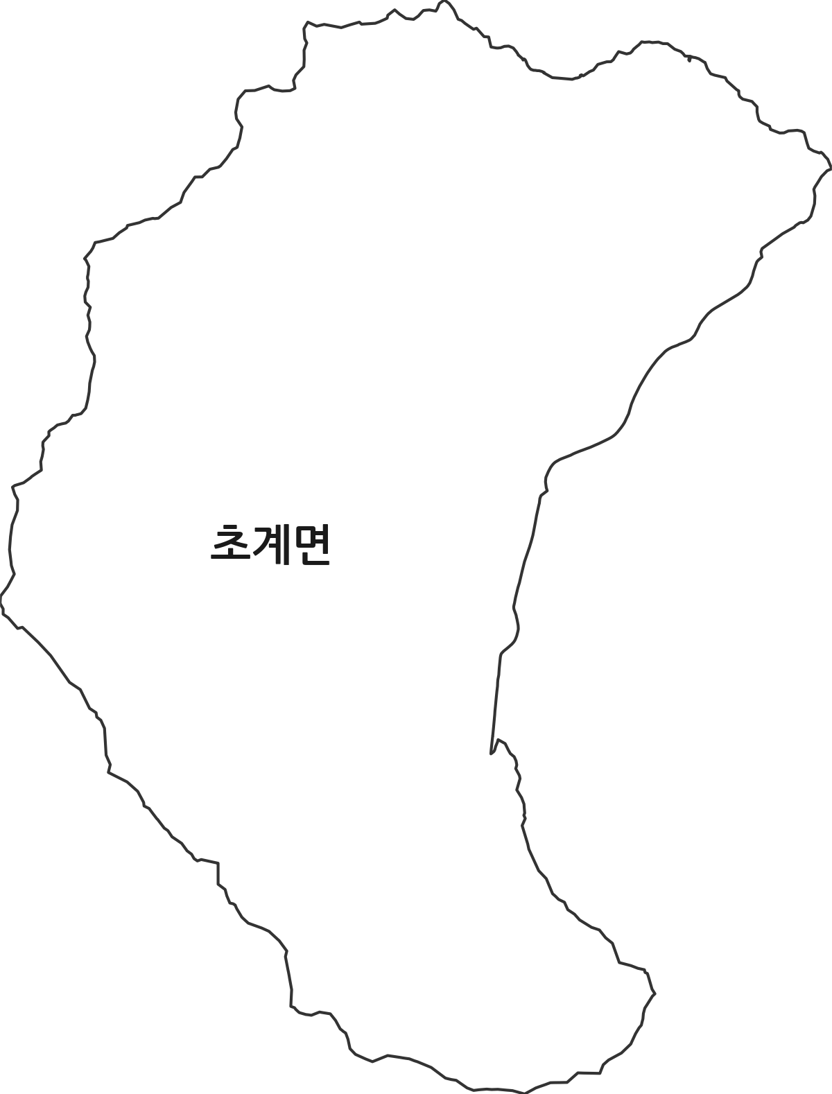 경상남도 합천군 초계면 행정동 행정구역 경계 지도