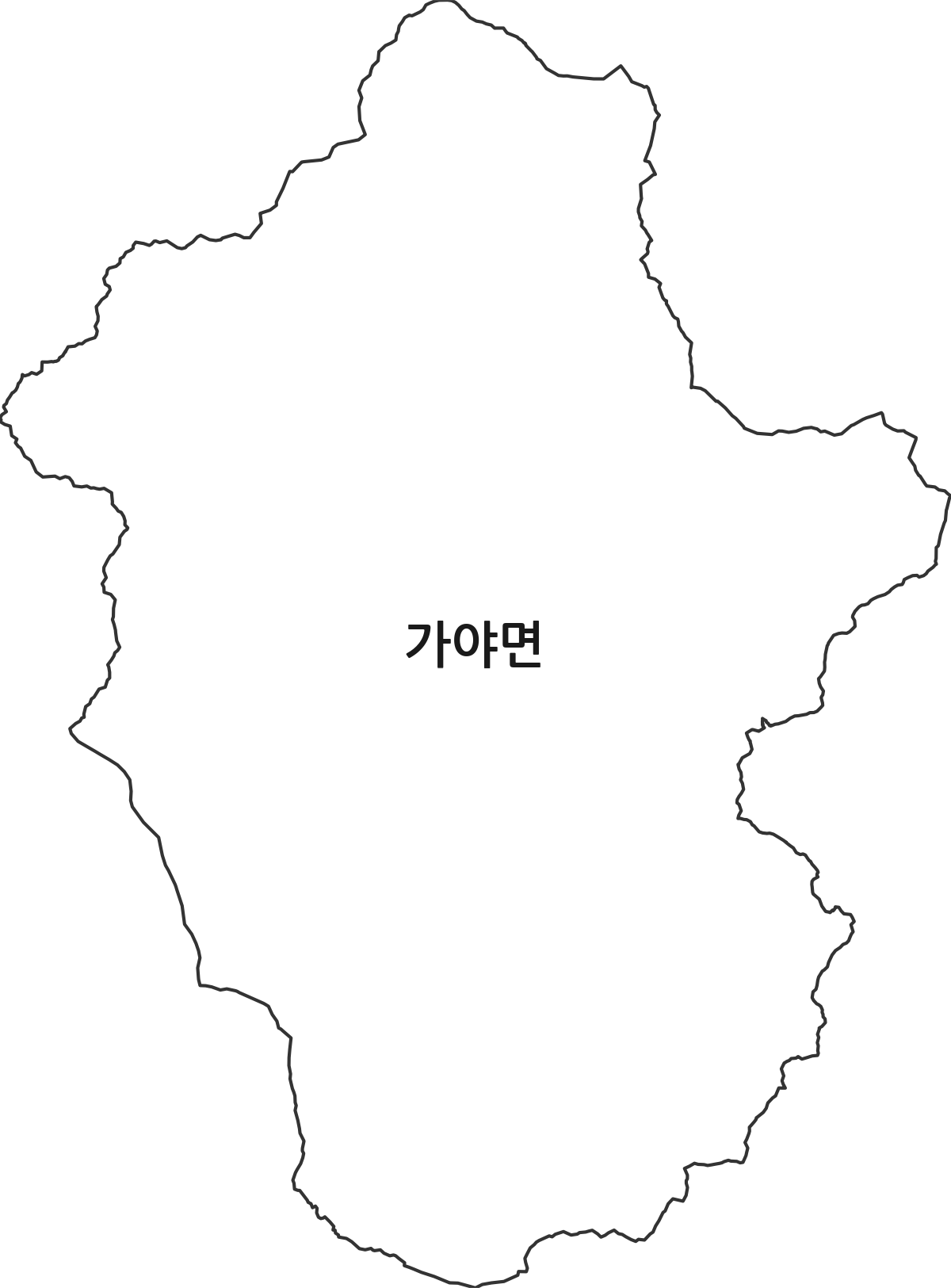경상남도 합천군 가야면 법정동 행정구역 경계 지도