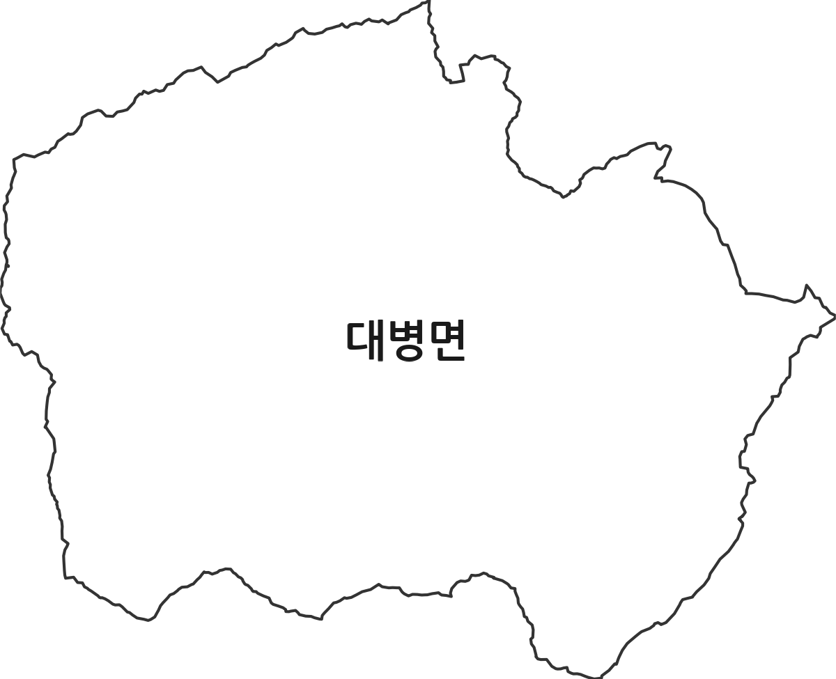 경상남도 합천군 대병면 법정동 행정구역 경계 지도