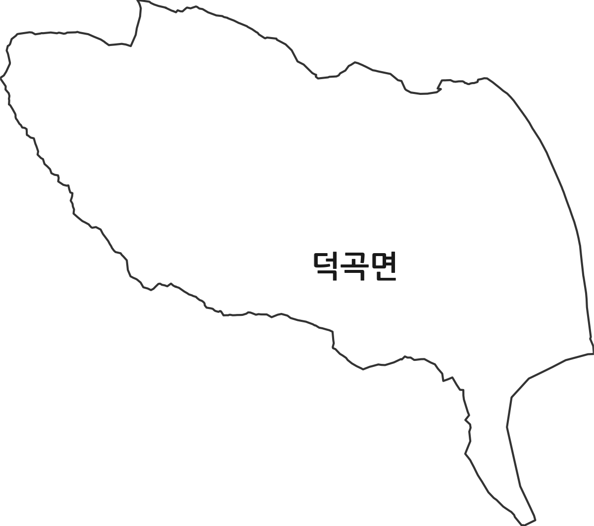 경상남도 합천군 덕곡면 법정동 행정구역 경계 지도