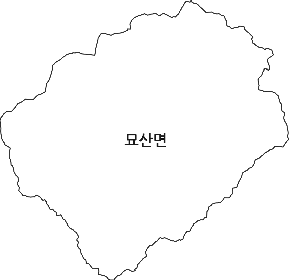 경상남도 합천군 묘산면 법정동 행정구역 경계 지도