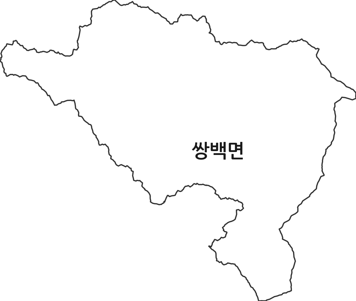 경상남도 합천군 쌍백면 법정동 행정구역 경계 지도