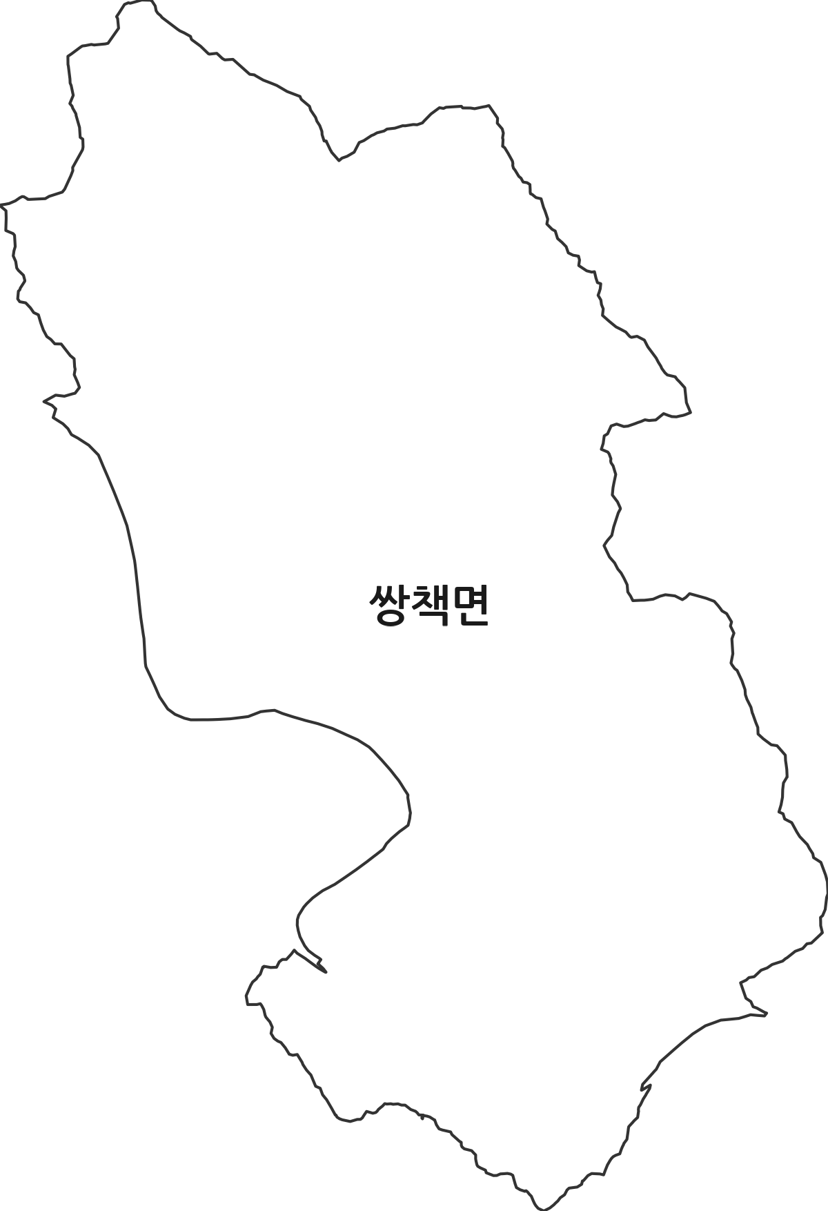 경상남도 합천군 쌍책면 법정동 행정구역 경계 지도