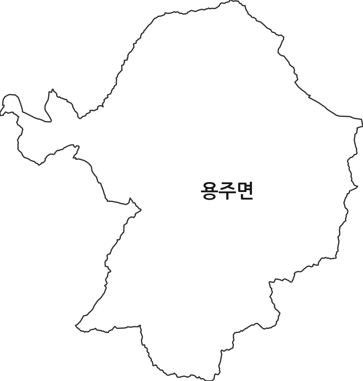 경상남도 합천군 용주면 법정동 행정구역 경계 지도