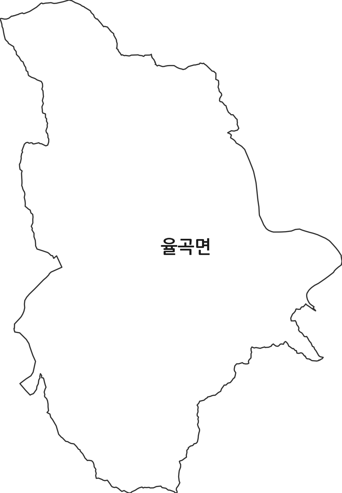 경상남도 합천군 율곡면 법정동 행정구역 경계 지도