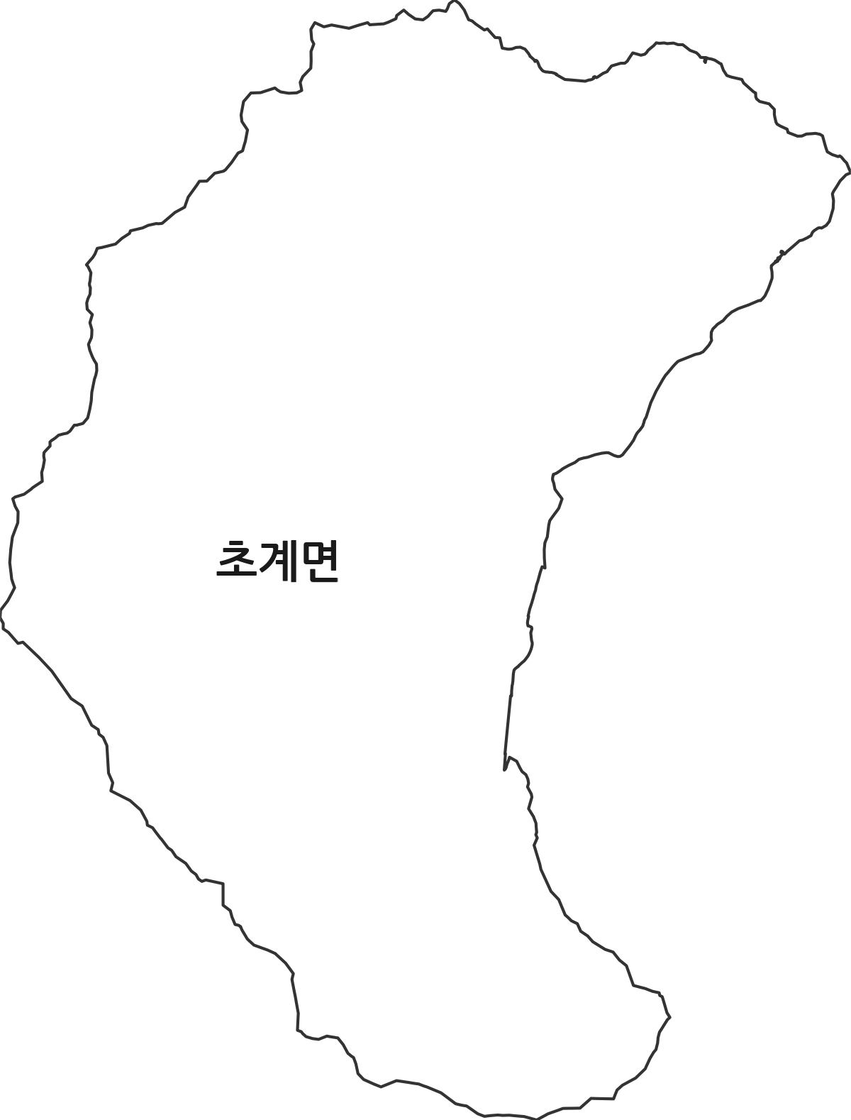 경상남도 합천군 초계면 법정동 행정구역 경계 지도