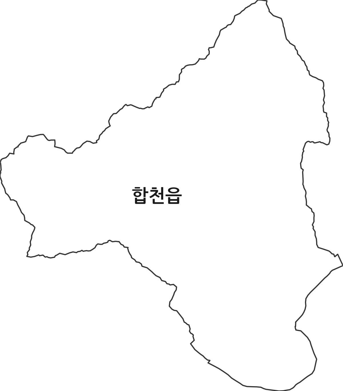 경상남도 합천군 합천읍 법정동 행정구역 경계 지도