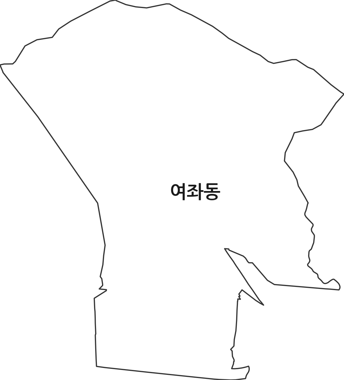 경상남도 창원시 진해구 여좌동 행정동 행정구역 경계 지도
