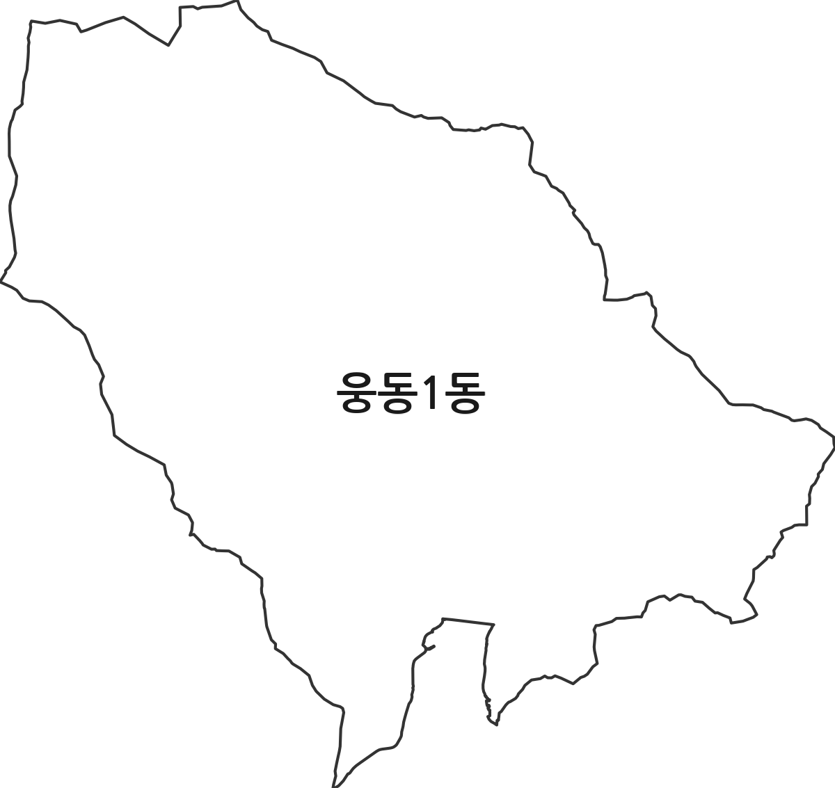 경상남도 창원시 진해구 웅동1동 행정동 행정구역 경계 지도