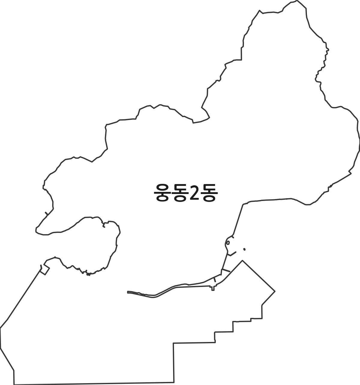 경상남도 창원시 진해구 웅동2동 행정동 행정구역 경계 지도